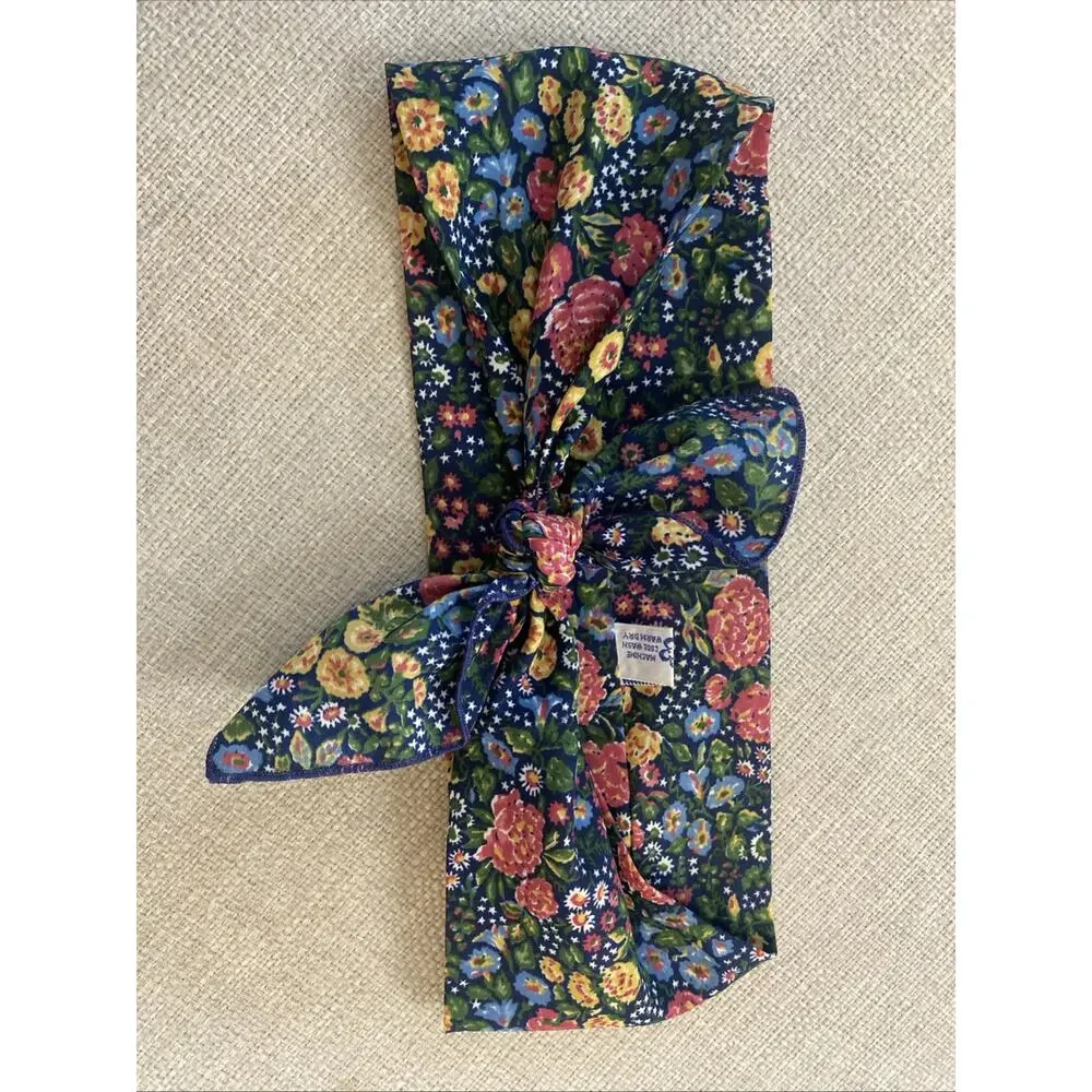 Vintage Head Hair Neck Scarf Floral Retro Mod Daisy 1960s Floral Shell